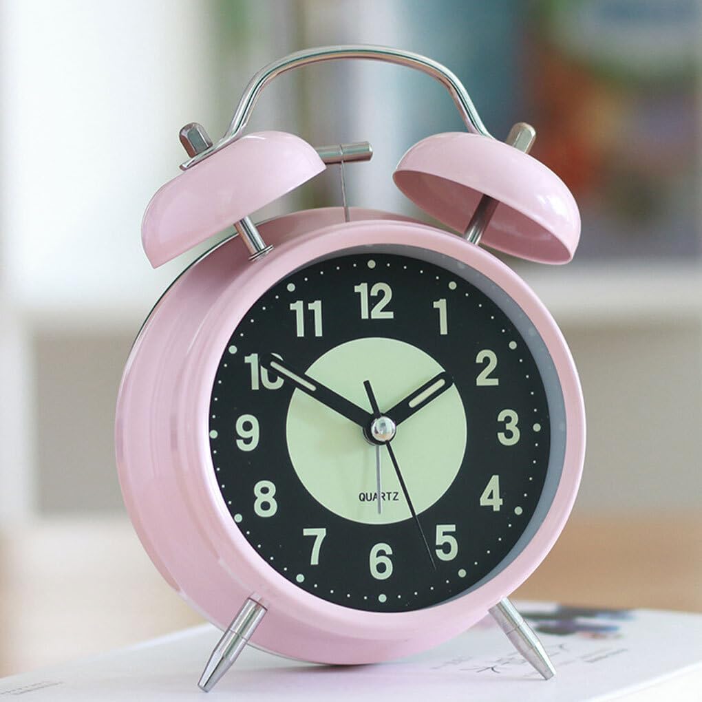 BG Mart Classic Bell Alarm Clock – Pink Colour